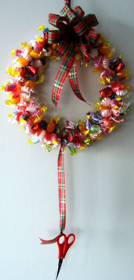 Candy wreath finished