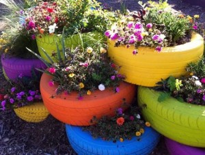タイヤの花壇
