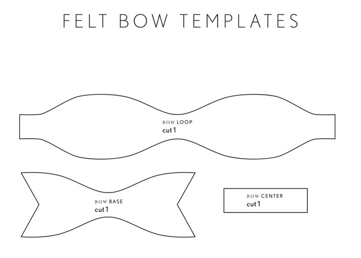 手作りフェルトのリボンとリボンボウの作り方 型紙テンプレート