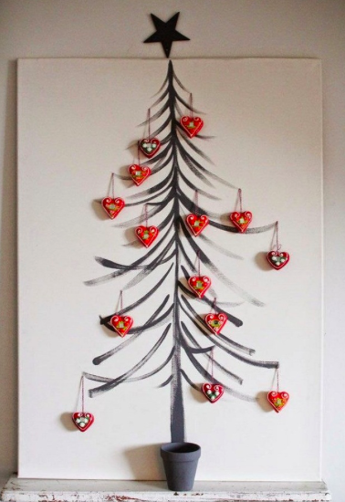 壁クリスマスツリー手作り方法